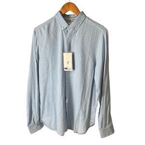 Cactus Man Ricky Singh Blue Men's Dress Shirt Long Sleeve Flip Cuff Size Medium